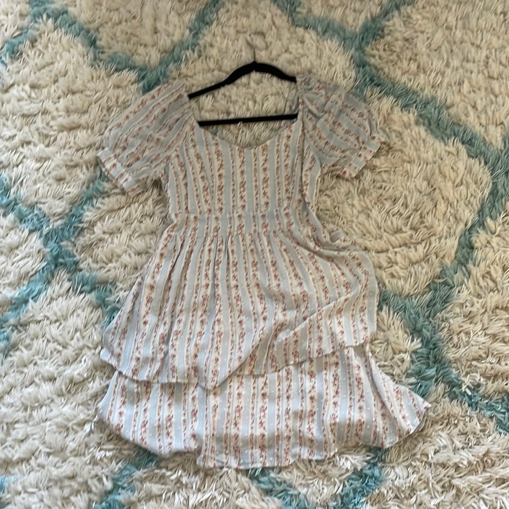 floral puff sleeve mini dress